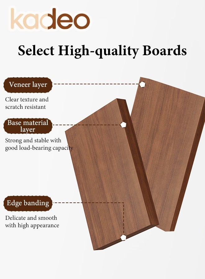 kadeo Nightstand with 2 Drawers, Modern Bedside Table with Open Wood Shelf, Minimalist Side Table, End Table Easy to Assembly for Bedroom Living Room Small Space Brown - Image 5